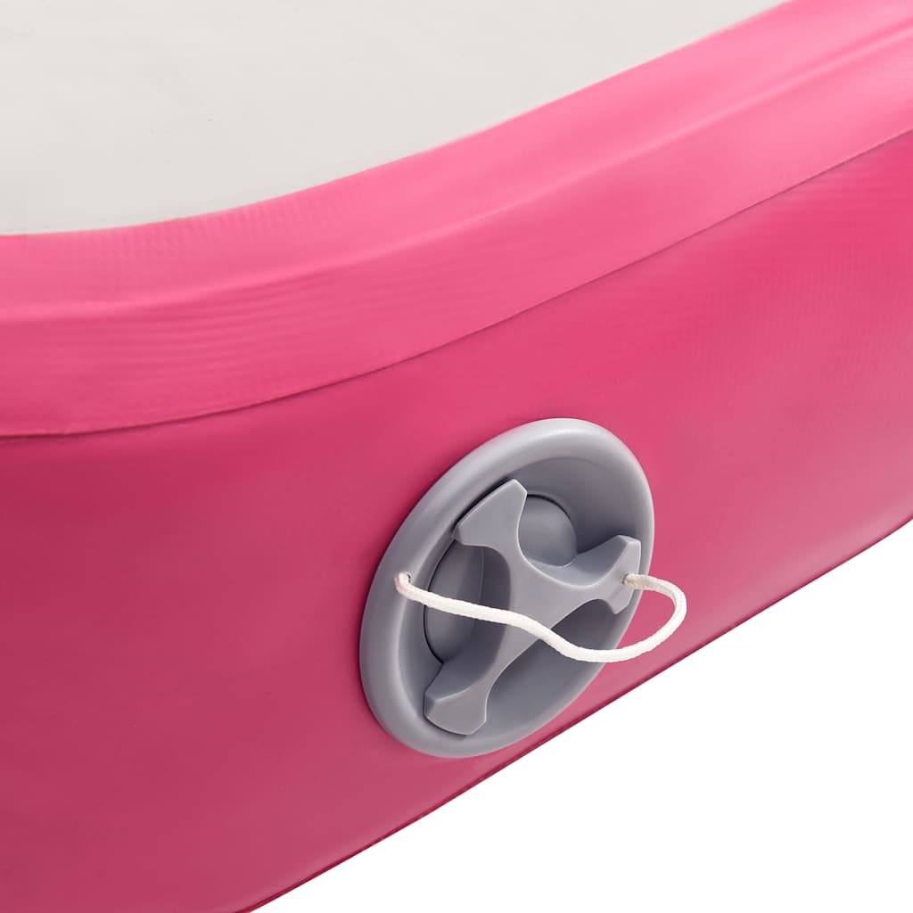 Aufblasbare Gymnastikmatte mit Pumpe 300x100x15 cm PVC Rosa