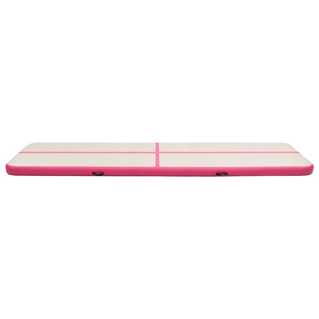 Aufblasbare Gymnastikmatte mit Pumpe 600x100x20 cm PVC Rosa