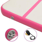 Aufblasbare Gymnastikmatte mit Pumpe 700x100x20 cm PVC Rosa
