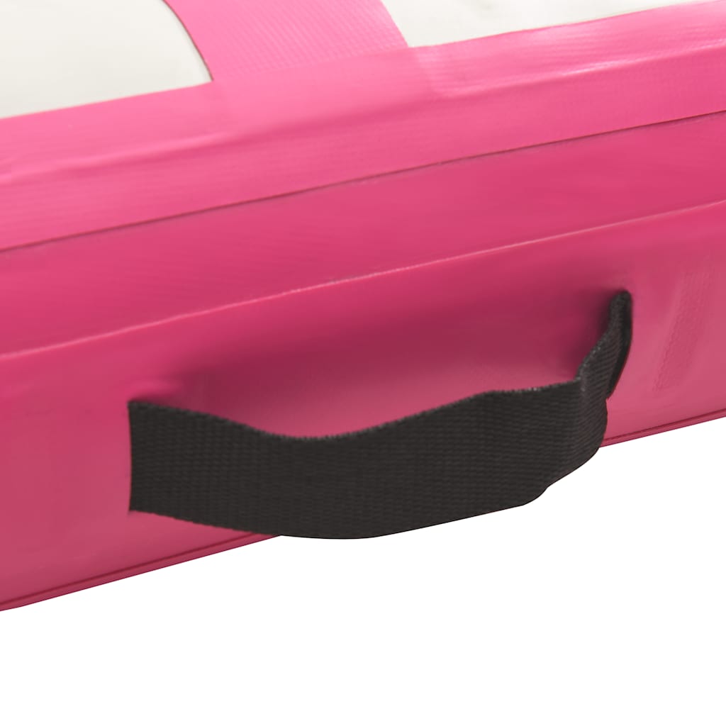 Aufblasbare Gymnastikmatte mit Pumpe 800x100x20 cm PVC Rosa