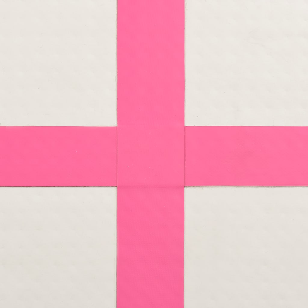 Aufblasbare Gymnastikmatte mit Pumpe 800x100x20 cm PVC Rosa