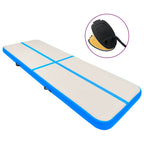Aufblasbare Gymnastikmatte mit Pumpe 800x100x20 cm PVC Blau
