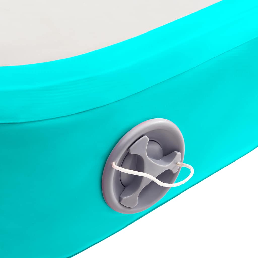 Aufblasbare Gymnastikmatte mit Pumpe 800x100x20 cm PVC Grün