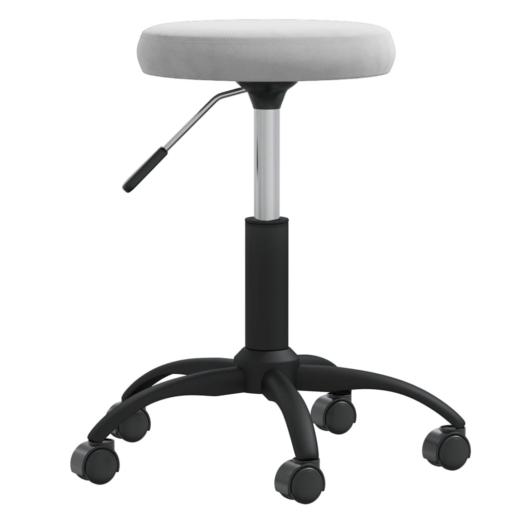 Massagehocker Samt Hellgrau
