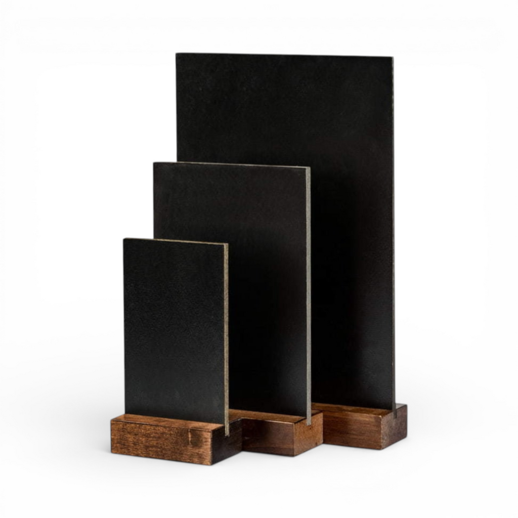 Lausitzer Marktplatz Kreidetafel aus Holz Tischaufsteller beschreibbar, ideal für Menüskarten, Angebote und Hinweise.