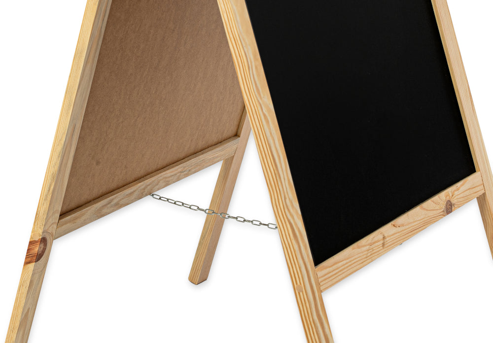 Kreidetafel/holz Kundenstopper Classic L (61x118 cm) - natur-1