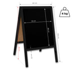 Kreidetafel/Holz Kundenstopper Classic M (60x100 cm) - schwarz-3